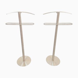 Juego de 2 percheros de servicio Servero posmodernos de acero inoxidable de Zack Design, Alemania, años 90