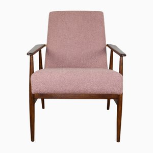 Vintage Lis Lounge Chair in Pink Boucle by Henryk Lis, 1970s