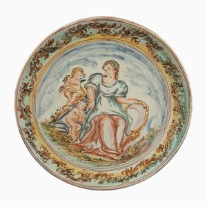 Piatto in maiolica Albissola di Emmebi, anni '60