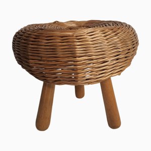 Wicker Stool or Side Table attributed to Tony Paul, 1950s