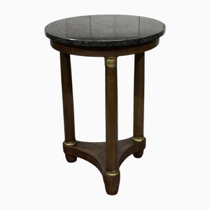 Empire-Style Side Table in Mahogany and Black Marble, 1950s
