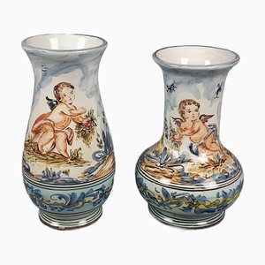 Albissola Majolika Vasen von Emmebi, 1960er, 2er Set