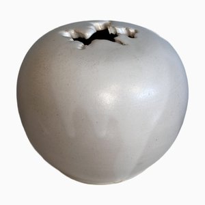 Vintage German Sculptural Ball-Shaped Vase with Flow Glaze, 1960s