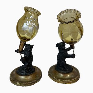 Jarrones Soliflore, década de 1900. Juego de 2