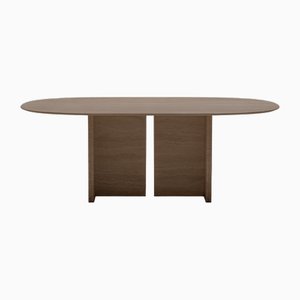 Mesa de comedor italiana de travertino, años 70