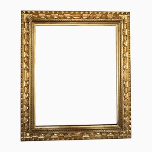 Cadre Style Baroque en Bois Doré à la Feuille d'Or, 1960s