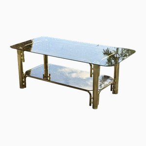 Vintage Brass and Glass Coffee Table, 1970s