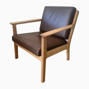Model 265 Armchair in Oak and Leather by Hans J. Wegner for Getama, 1980s