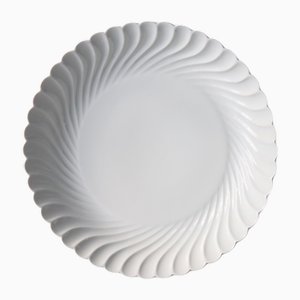 Vintage Round Hollow Serving Dish in White Twisted Porcelain from Limoges Haviland, 1950s