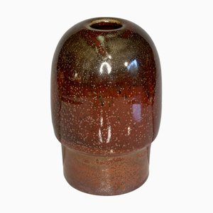 Modernist Sculptural Ceramic Art Vase with Domed Top Rim, Germany 1960s