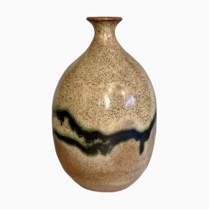 Moderne Flow Glasierte Studio Keramik Flaschenvase, Deutschland, 1960er