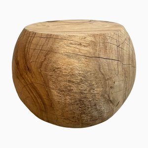 Vintage Teak Ball Side Table or Stool, 1990s