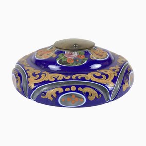 Biedermeier Judaica Glass Inkwell