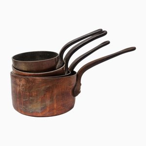 French Copper Pans by Mauviel for Chomette, 1970s, Set of 4