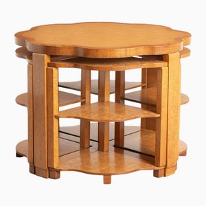 Art Deco Cloud Shaped Maple Quintetto Nesting Tables by Harry and Lou Epstein, 1930s, Set of 5