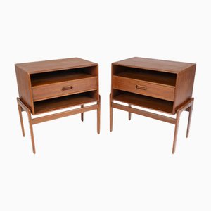 Danish Bedside Cabinets, 1970s, Set of 2