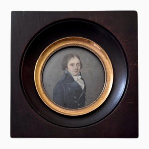 Pierre-Louis Rouvier, Miniatur-Büste Porträt eines Mannes, Frühes 19. Jh., Gerahmt
