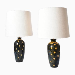 Ceramic Lamps by Emile Simonod, 1940s, Set of 2