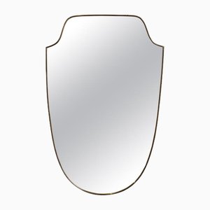 Miroir Mural Vintage avec Cadre en Laiton par Gio Ponti, Italie, 1960s