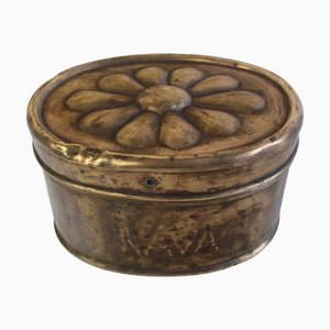 Caja de café Art Déco de latón, años 20