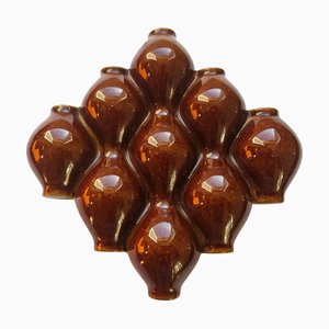 Jarrón de pared Mid-Century de cerámica, años 70