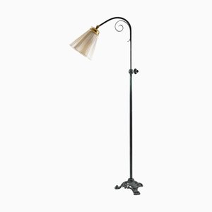 Lampada da terra in ottone patinato, Svezia, anni '30