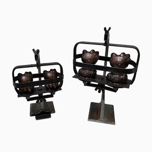 Moldes de metal para muñecas de goma Hello Kitty, España, años 80. Juego de 2