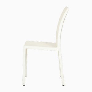 Sedie in pelle bianca, set di 4