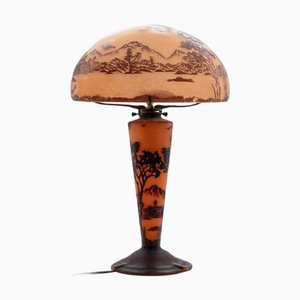 Jugendstil Tischlampe aus Mundgeblasenem Glas, 1970