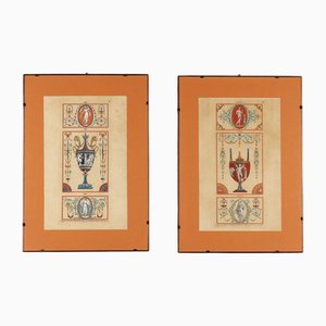 Michelangelo Pergolesi, Designs, 1770er, Radierungen, Gerahmt, 2er Set