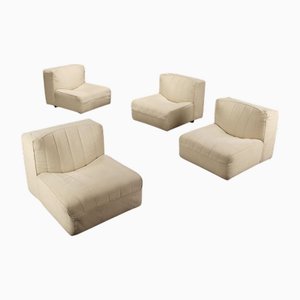 Model 9000 Modular Lounge Chairs attributed to Tito Agnoli for Arflex, 1970s, Set of 4