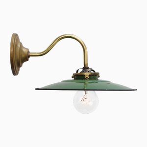 Applique Murale en Émail Vert et Laiton, France