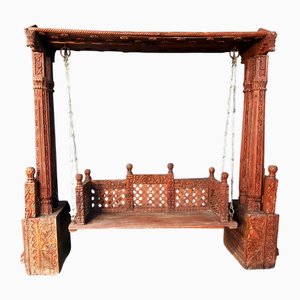 Balançoire Antique en Bois Sculpté, 1800