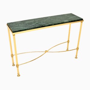Vintage French Brass and Marble Console Table, 1970s