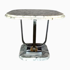 Mesa auxiliar de mármol y acero cromado, años 50