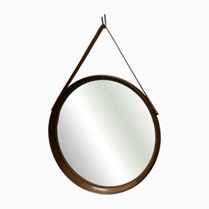 Round Teak Mirror, 1980s