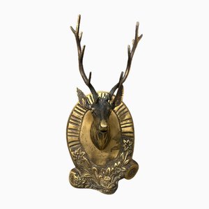 Rustic Brass Deer Wall Hook, 2000s