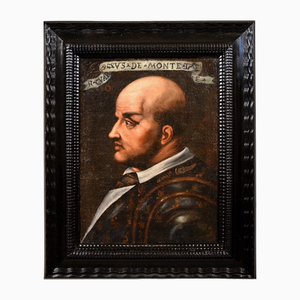 Toskanischer Künstler, Porträt von Niccolò Orsini, Graf von Pitigliano, 16. Jh., Öl auf Leinwand, gerahmt