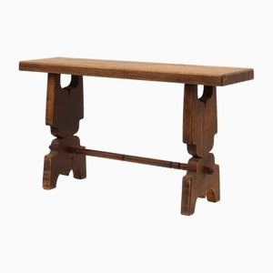 Rustic French Oak Bench, France, 1900s