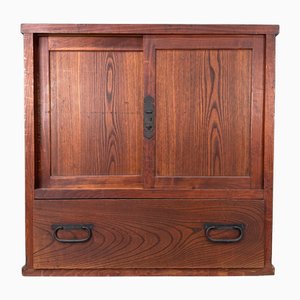 Commode de Rangement Tansu avec Portes Coulissantes et Tiroir, Japon, 1910s