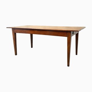 Mesa de comedor de granja francesa antigua de castaño, 1860