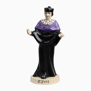 St. Yves Earthenware Statue by Jos Kervella for Henriot Quimper, France, 1947