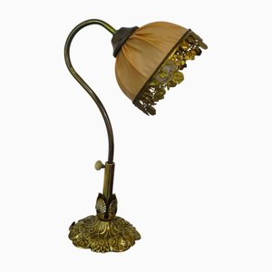 Bronze and Silk Table Lamp from Le Dauphin, 1976