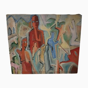 Grande Huile sur Toile Mario Salmaso, Terra Promessa, 1963