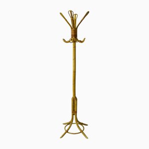Vintage Italian Bamboo & Rattan Coat Rack, 1960s