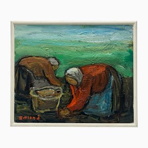 Einar Emland, Potato Pickers, 1960s, Oil on Canvas