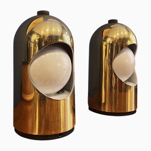 Gold-Colored Selene Lamps from Abm Milano, 1970s, Set of 2