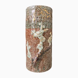 Japanese Soma Ware Cylindrical Vase, 1970s