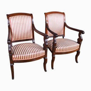 Poltrone restaurate in mogano, inizio XIX secolo, set di 2