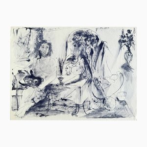 Pablo Picasso, Jeune faune, femme et enfant, 1967, Litografia